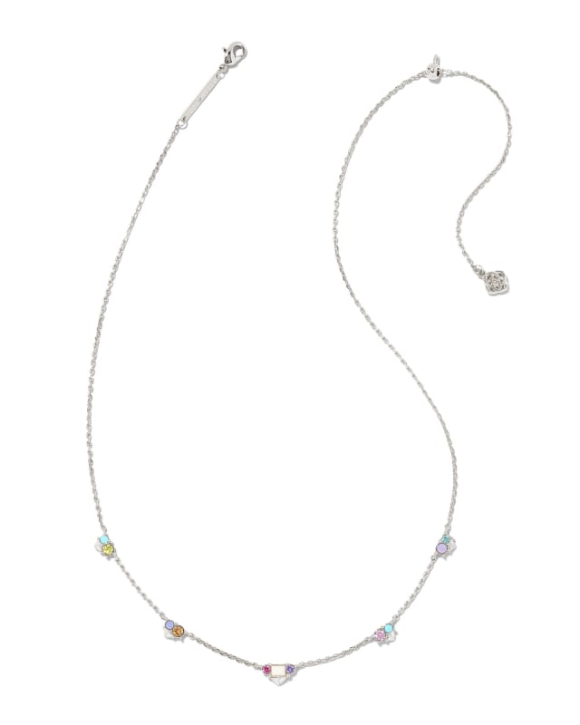 Devin Silver Crystal Strand Necklace in Pastel Mix image number 0.0