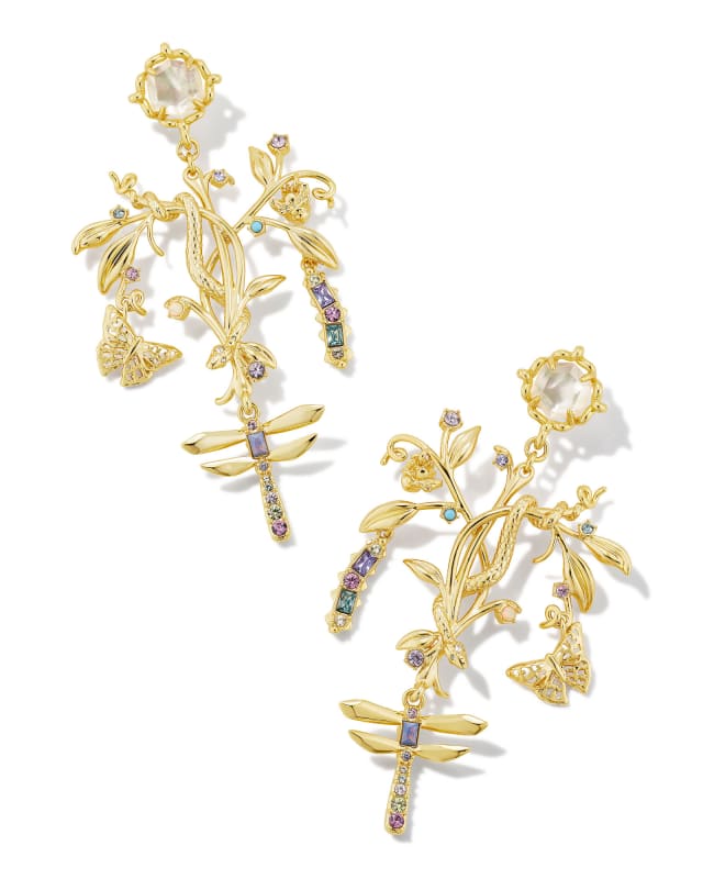 Devin Convertible Gold Statement Earrings in Pastel Mix image number 0