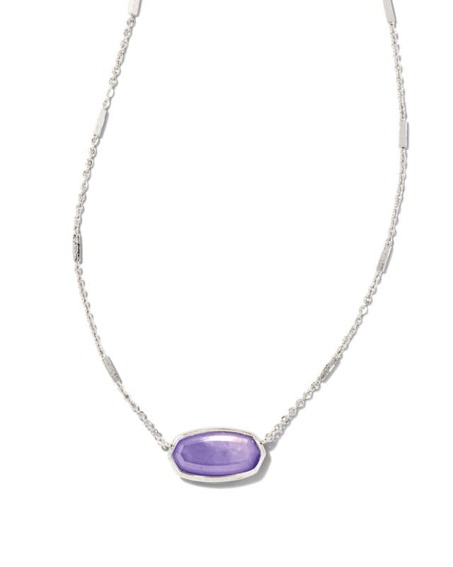 Framed Elisa Silver Short Pendant Necklace in Lavender Opalite Illusion image number 0