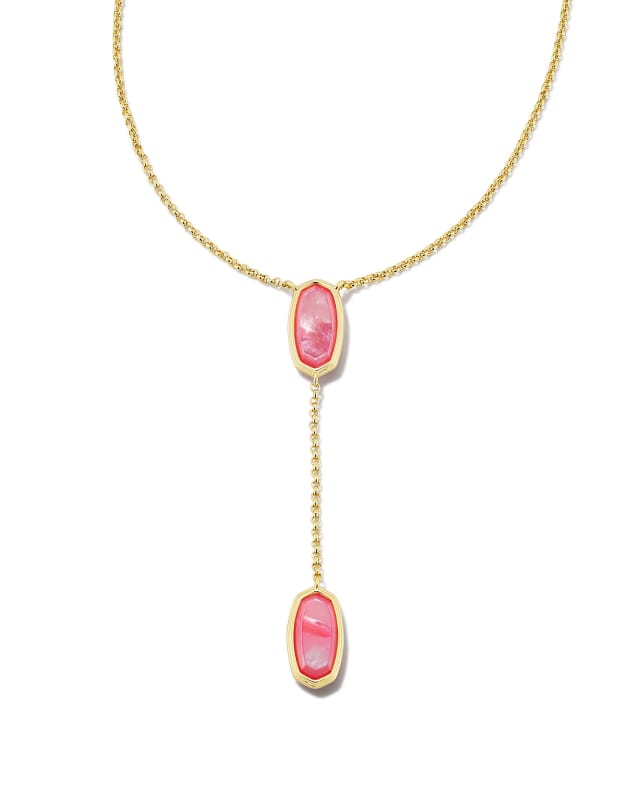 Framed Elisa Gold Y Necklace in Peony Mother-of-Pearl | Kendra Scott