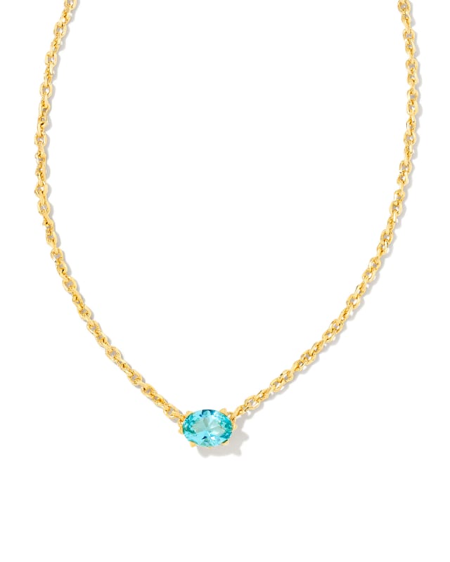 Cailin Gold Pendant Necklace in Aqua Crystal image number 0.0