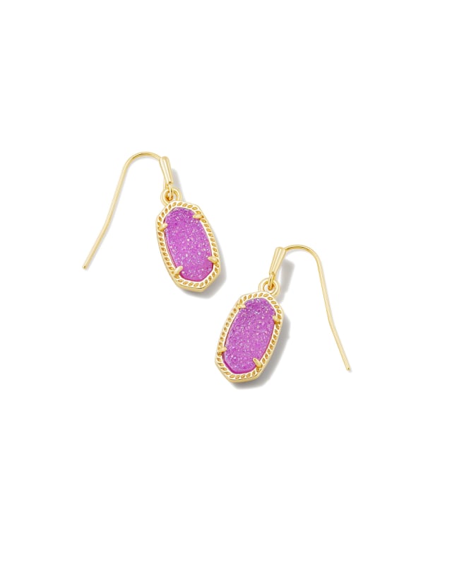 Lee Gold Drop Earrings in Mulberry Drusy image number 0.0