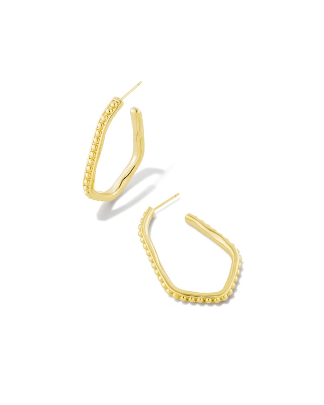 Lonnie Beaded Hoop Earrings in Gold image number 0.0