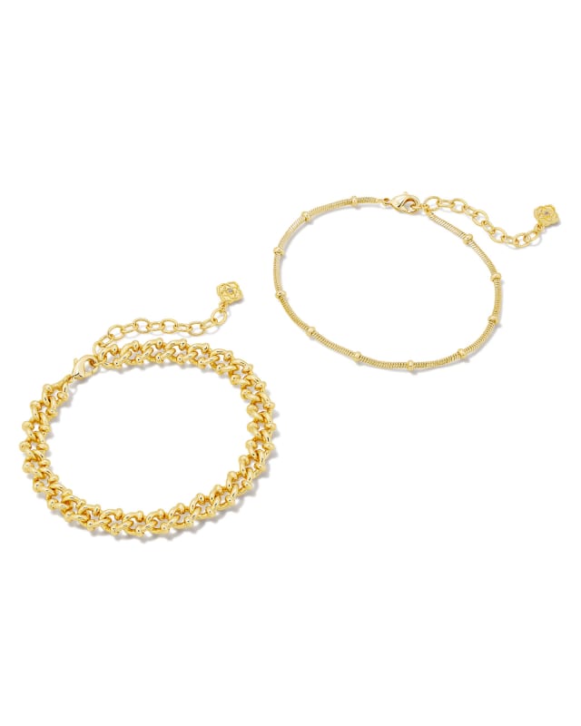 Lonnie Set of 2 Chain Bracelets in Gold image number 1