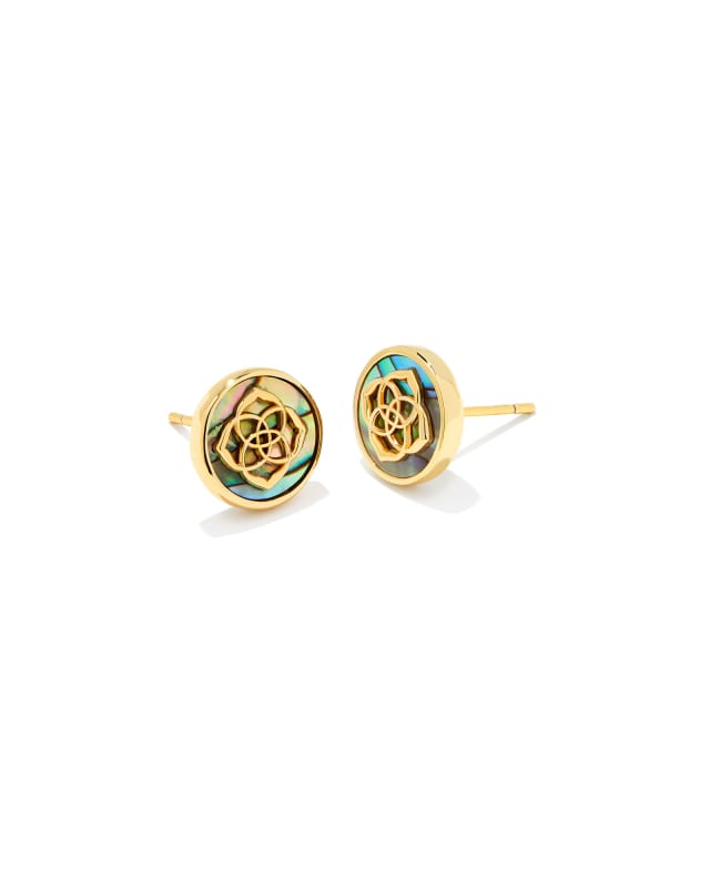 Stamped Dira Gold Stud Earrings in Abalone image number 0
