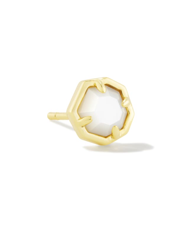 Nola Gold Single Stud Earring in Ivory Mother-of-Pearl image number 0.0
