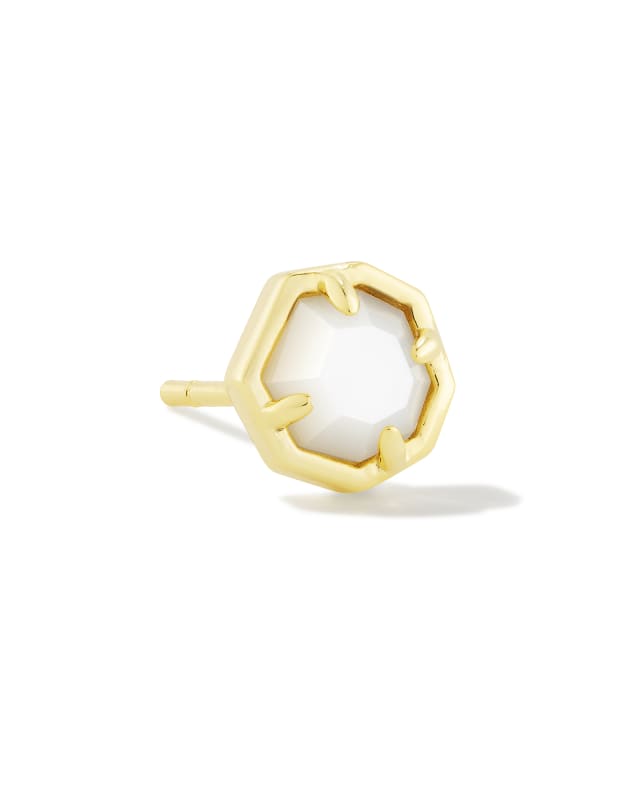 Color Blossom Star Ear Stud, Pink Gold And White Mother-Of-Pearl