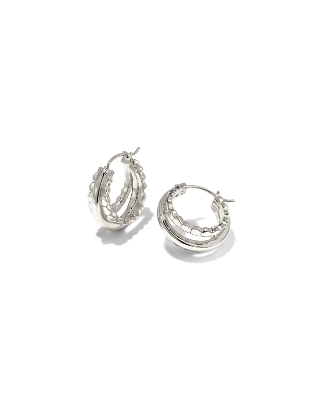 Quinn Huggie Earrings in Silver image number 0.0