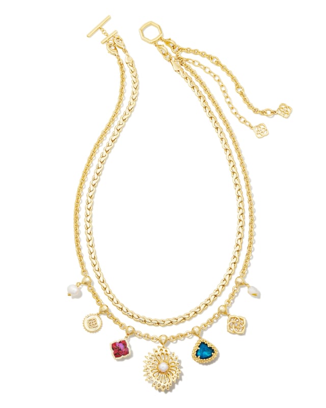 Brielle Convertible Gold Charm Necklace in Multi Mix image number 2.0