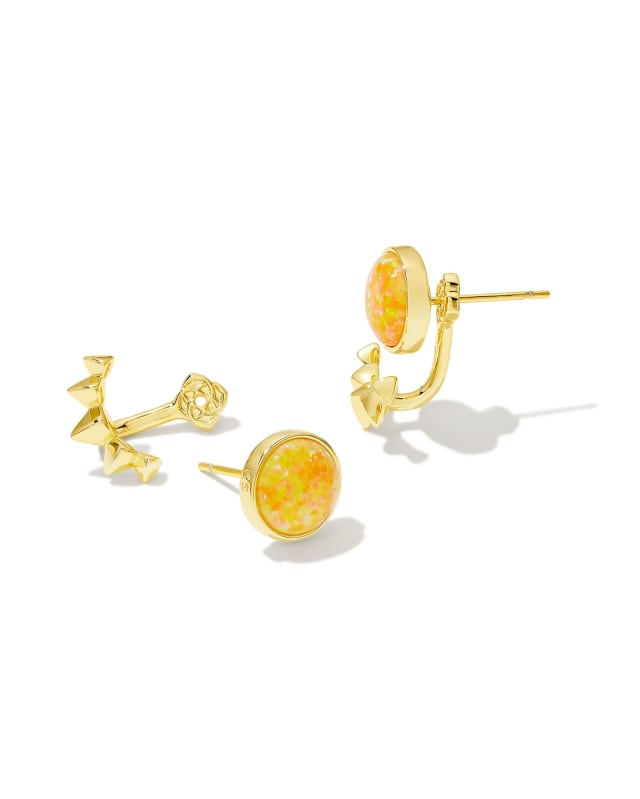 Sienna Gold Ear Jacket Earrings in Citrus Kyocera Opal image number 1.0