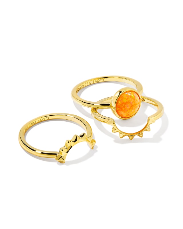 Sienna Gold Sun Ring Set in Citrus Kyocera Opal image number 1.0