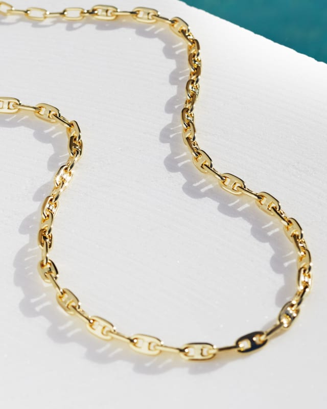 Bailey Gold Chain Necklace in White Mix image number 1.0