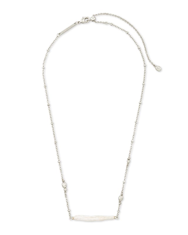 Eileen Silver Pendant Necklace in White Pearl image number 1.0