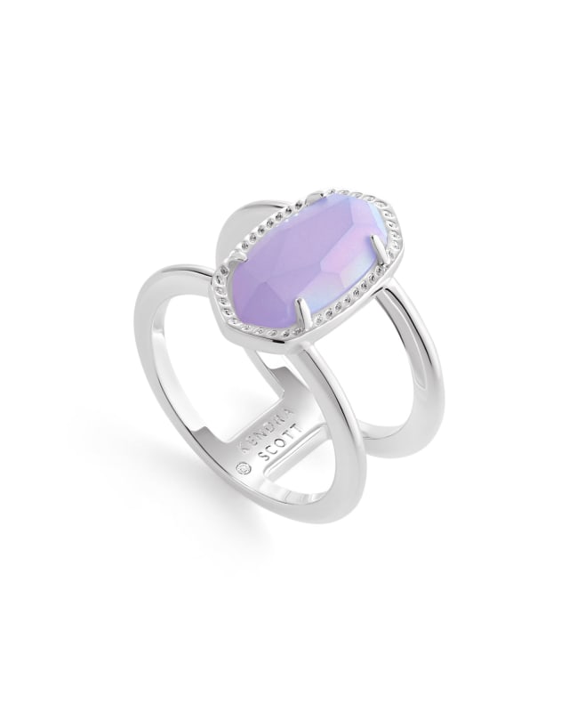 Elyse Double Band Ring in Matte Iridescent Lilac Glass image number 1.0