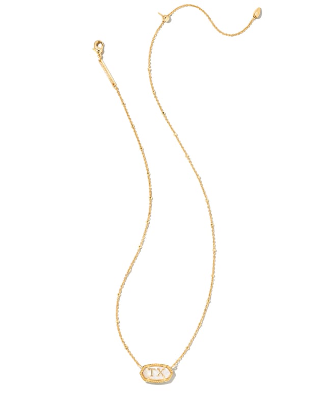 Elisa Gold Pendant Necklace in Ivory Pearl