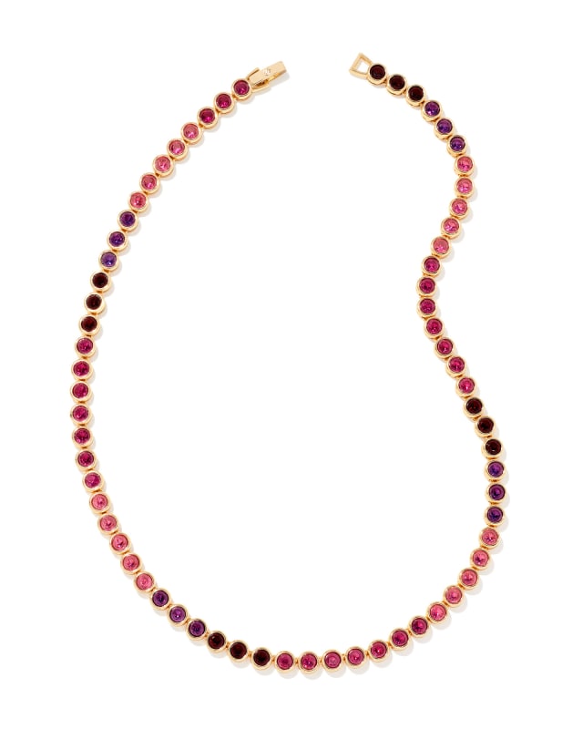 Carmen Gold Tennis Necklace in Ruby Mix image number 0.0