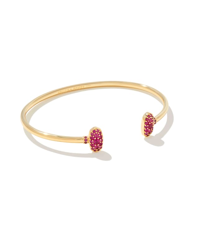 Grayson Gold Crystal Cuff Bracelet in Ruby Crystal image number 0.0