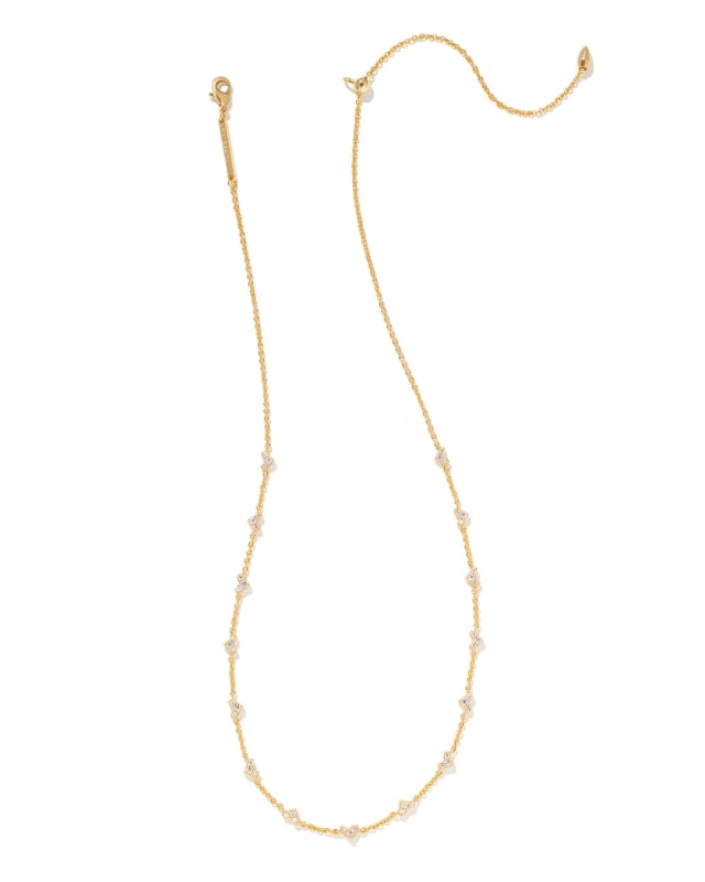 Haven Gold Crystal Heart Strand Necklace in White Crystal | Kendra Scott