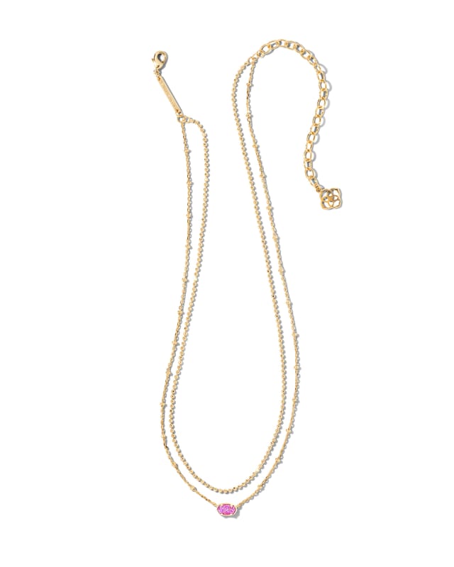 Emilie Gold Multi Strand Necklace in Plum Kyocera Opal image number 1.0
