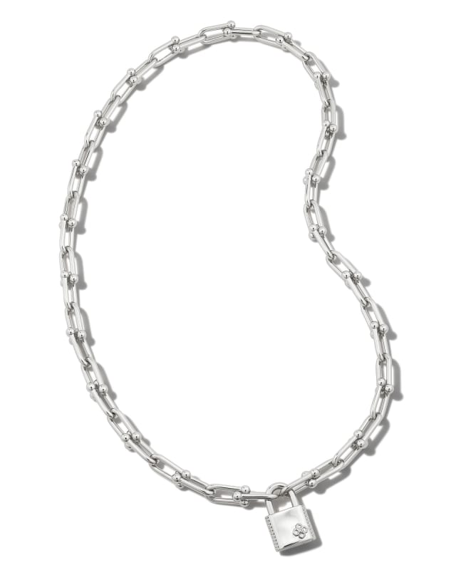 Jess Lock Chain Necklace in Silver image number 0.0