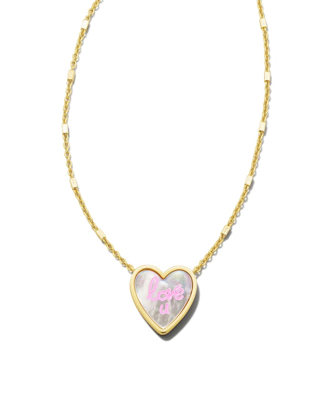 Love U Gold Pendant Necklace In Ivory Mother Of Pearl Kendra Scott