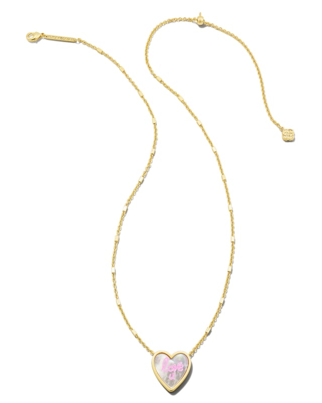 Love U Gold Pendant Necklace In Ivory Mother Of Pearl Kendra Scott