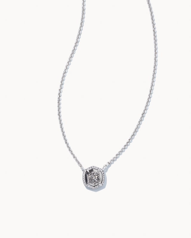 Davie Silver Pendant Necklace in Platinum Drusy image number 0.0