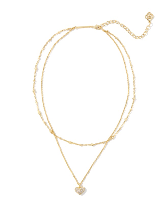 Ari Gold Pave Multi Strand Necklace in White Crystal image number 2.0