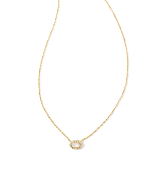 Chelsea Gold Pendant Necklace in Ivory Mother-of-Pearl image number 0.0