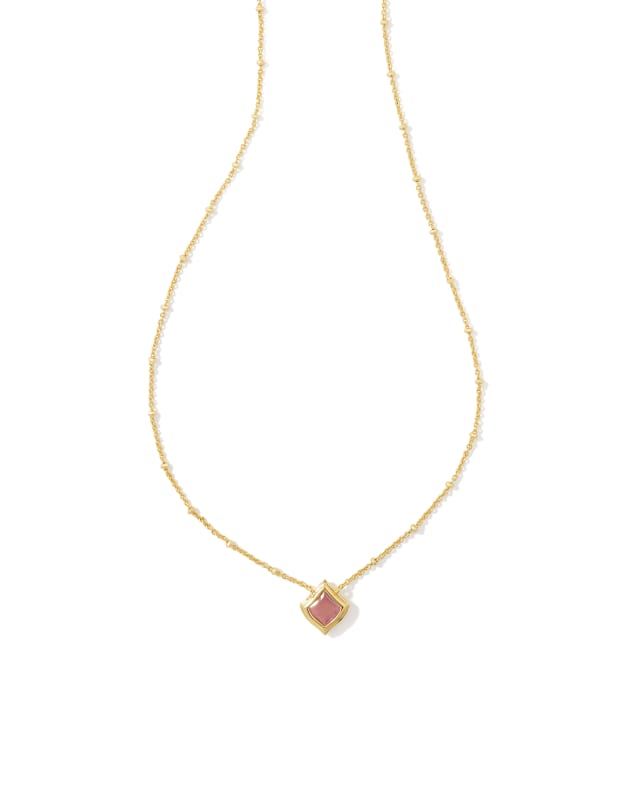 Kacey Gold Short Pendant Necklace in Pink Cat's Eye image number 0.0