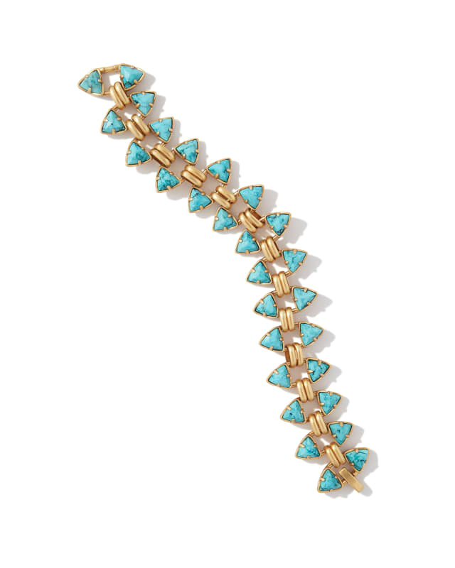 Robby Vintage Gold Bracelet in Variegated Turquoise Magnesite image number 0.0