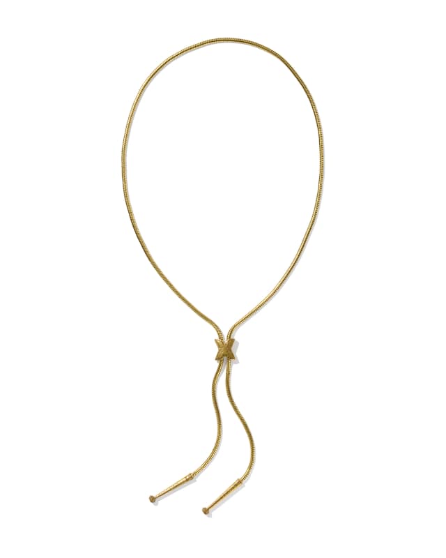 Keziah Etch Vintage Gold Bolo Necklace image number 0.0