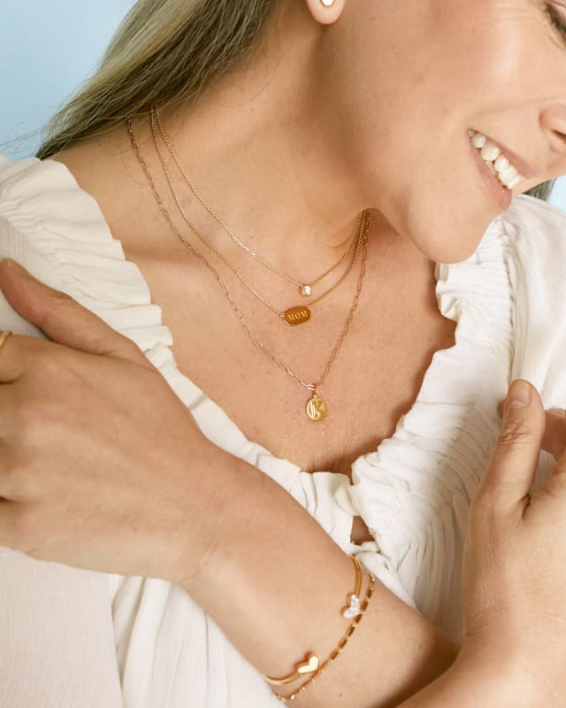 Davie 18k Gold Vermeil Pendant Necklace in Rock Crystal image number 2.0