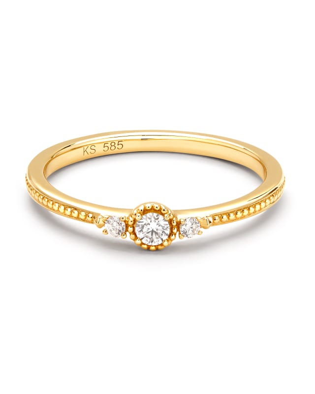 Victoria 14k Yellow Gold Band Ring in White Diamond image number 0.0