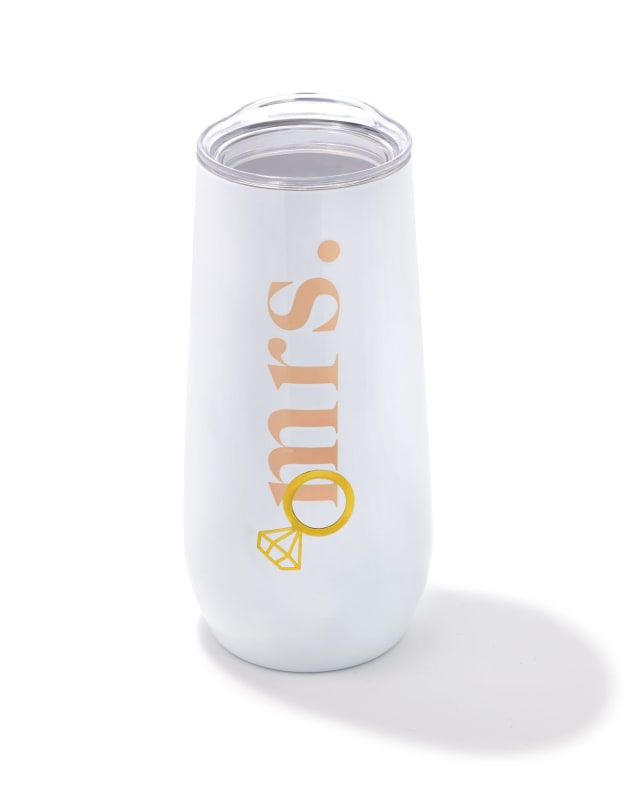 Mrs. Champagne Tumbler in White