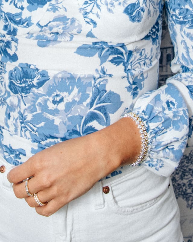 Kate Bright Silver Band Ring in White Crystal image number 2.0