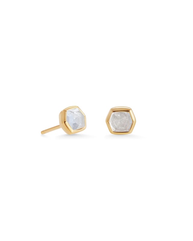 Davie 18k Gold Vermeil Stud Earrings in Rock Crystal image number 0.0