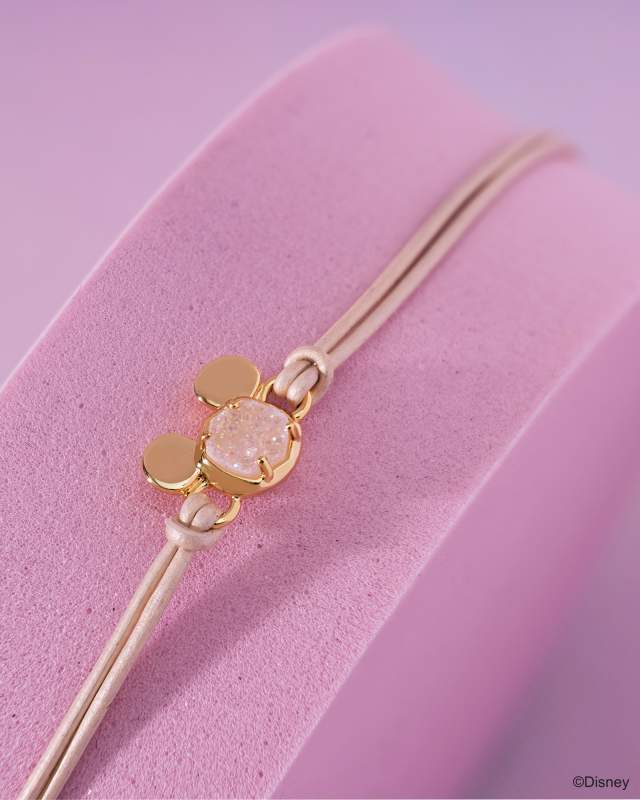 Disney | Kendra Scott Gold Mickey Mouse Corded Bracelet in Iridescent Drusy image number 1.0