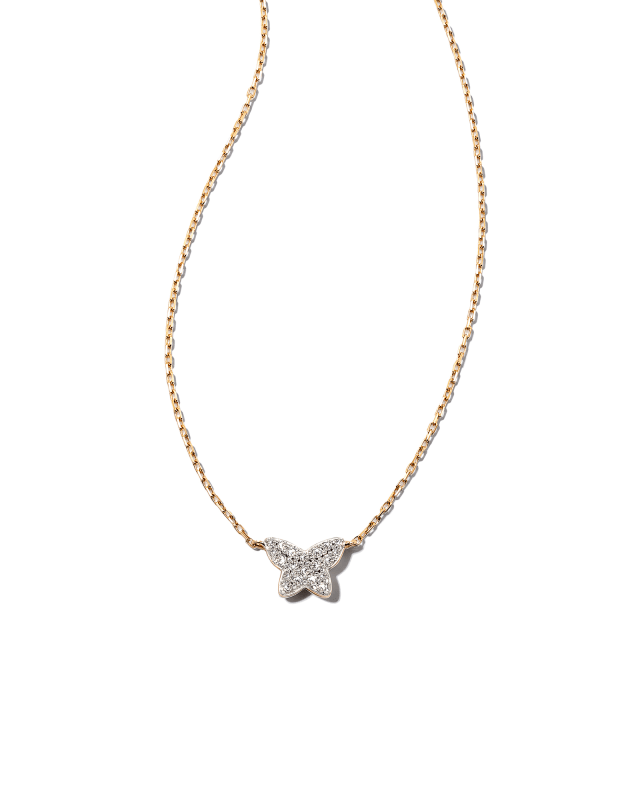 Heart 14k White Gold Pendant Necklace in White Diamonds | Kendra Scott