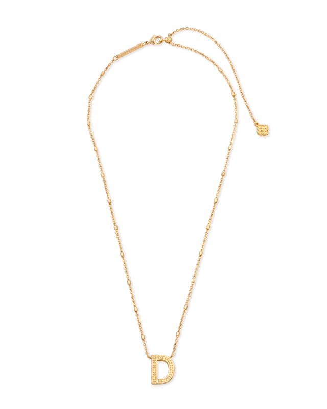 Letter A Pendant Necklace in Gold