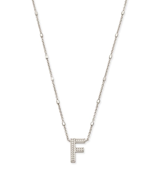 Letter F Pendant Necklace in Silver image number 0.0