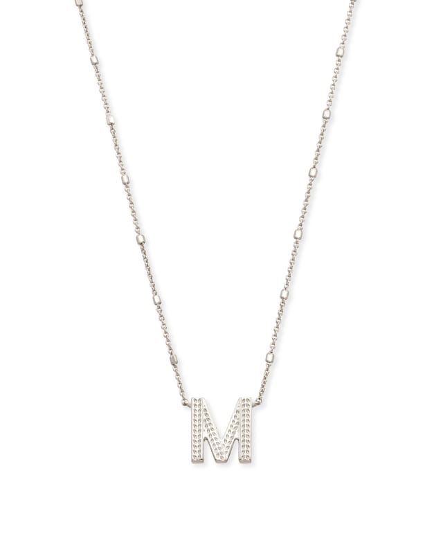 Letter M Pendant Necklace in Silver image number 0.0