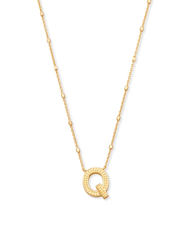 Letter Q Pendant Necklace in Gold image number 0.0