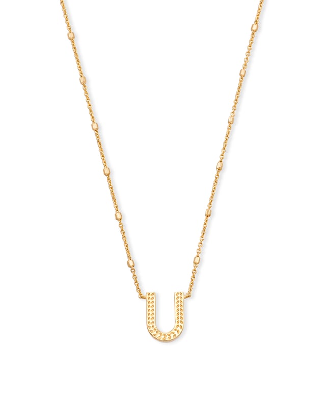 Letter U Pendant Necklace in Gold image number 0.0