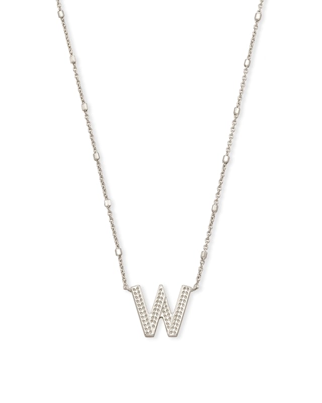 Letter W Pendant Necklace in Silver image number 0.0