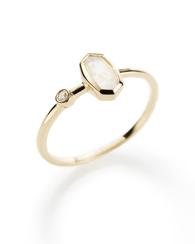 Chastain Ring in Rainbow Moonstone and 14k Yellow Gold  image number 1.0