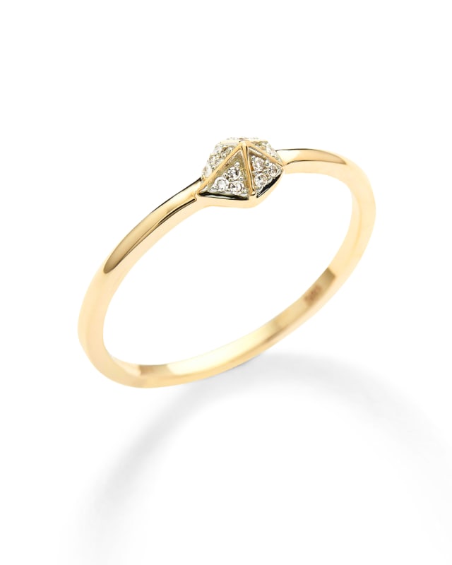 Fazia 14k Yellow Gold Ring in White Diamond image number 1.0