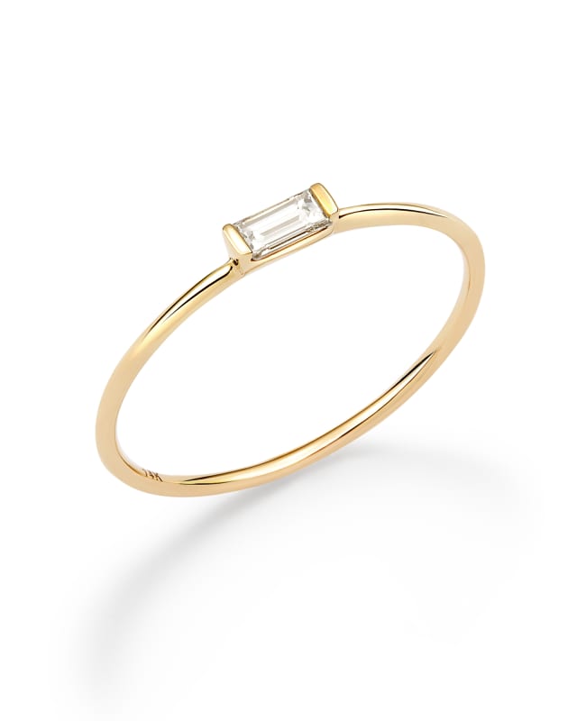 Isabella 14k Yellow Gold Band Ring in White Diamond image number 1.0