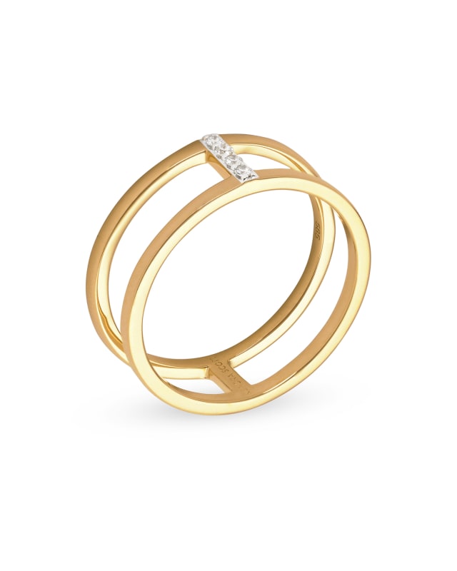 Waylon 14K Gold Band Ring in White Diamond image number 1.0