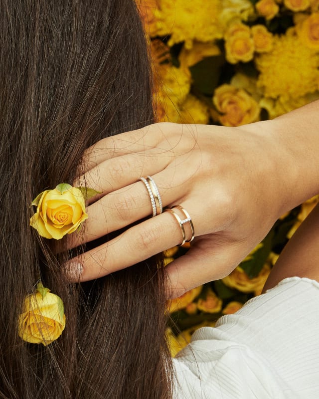 Solid Gold Ring with A Small Star 18K Rose